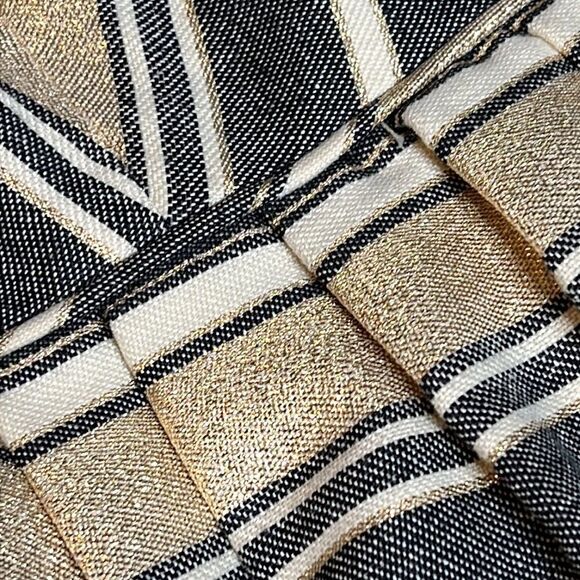 J. CREW Factory Sparkle Glam Metallic Candy Stripe Fit & Flare Party Minidress - Picture 4 of 10